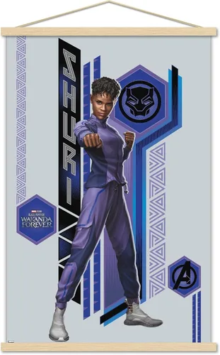 Vista 16 de Trends International Marvel Black Panther: Wakanda Forever - Póster de pared Shuri, 22.4 pulgadas de largo x 14.7 W, versión enmarcada de madera