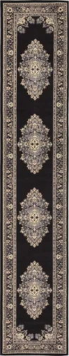 Vista 100 de Unique Loom - Alfombra de área estilo persa tradicional de la colección Reza, de 2 pies 2 pulgadas x 3 pies, colores negro y beige