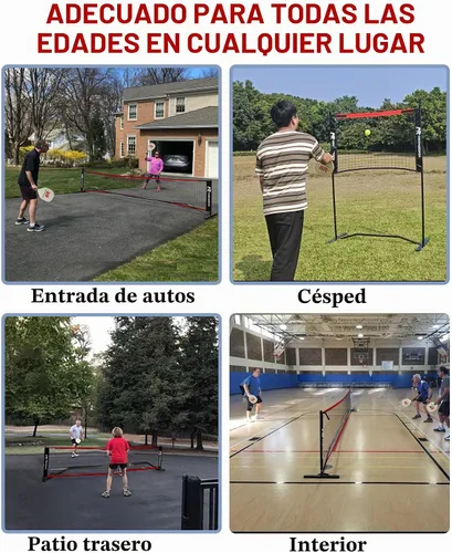 Vista 8 de Small Pickleball Net Set - 4FT/10FT Dink Rebounder Net with Paddle Set of 2