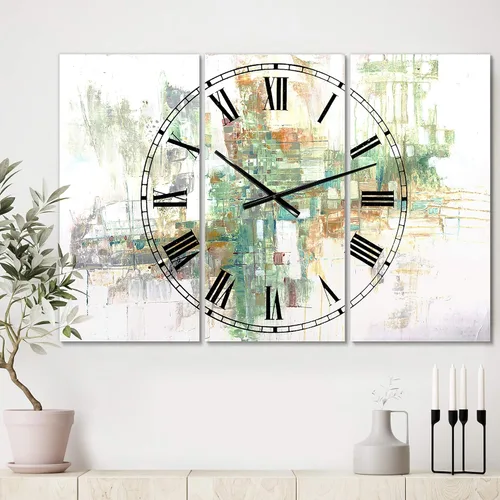 Vista 2 de DesignQ 'Personality' - Reloj de pared grande y moderno de 3 paneles para el hogar, dormitorio, baño, oficina, sala de estar
