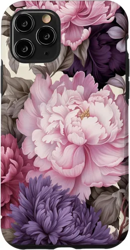 Vista 27 de Elegant Blush Pink And Purple Vintage Floral Rose And Peony Case for iPhone 16