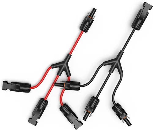 Vista 12 de Conectores solares de Bateria Power 30A en Y-Rama, cable adaptador paralelo de panel solar, conectores de cable de panel solar en par para panel