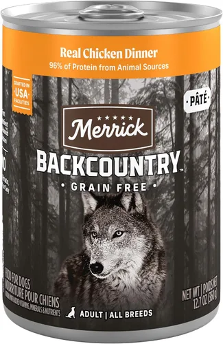 Vista 13 de Merrick Backcountry - Comida húmeda sin cereales para perros, comida de carne de res real, (12) latas de 12.7 onzas