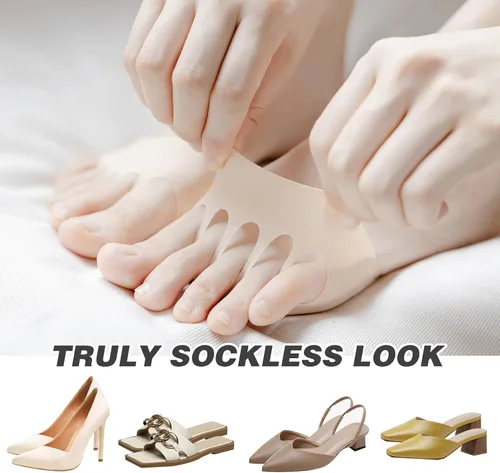 Vista 6 de 6 pares de calcetines para mujer, medias medias medias para mujer, inserciones de zapatos de tacón alto, adecuados para zapatos de mujer, Mezclado