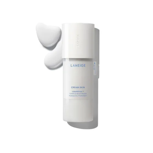 Vista 9 de LANEIGE Tónico e hidratante para la piel en crema: Tóner lechoso coreano ligero y recargable con ceramida y péptido para hidratación, reafirmación