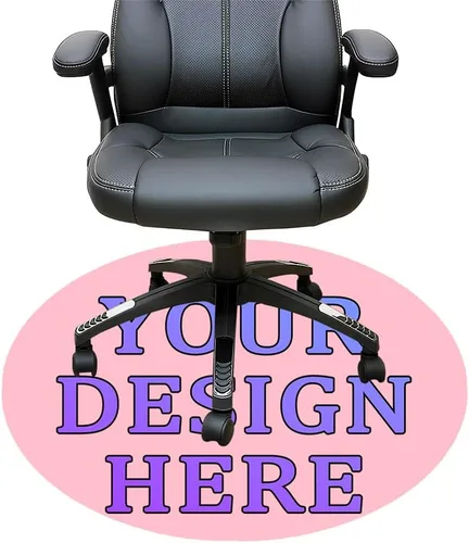 Vista 110 de Tapete redondo personalizado para silla de escritorio de oficina, diseño de tu propio logotipo de foto, texto, alfombrillas circulares