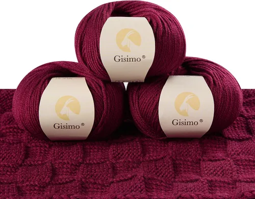 Vista 41 de 100% lana merino para tejer y ganchillo, hilo lujoso y suave de 6 cabos para tejer y crochet a mano, 1.76 oz/50 g, 127 yardas/116 metros