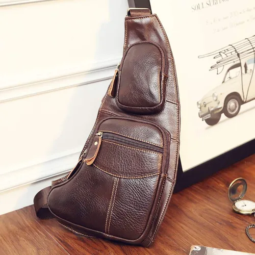Vista 3 de KPYWZER Mochila de cuero para hombre