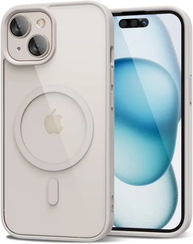 Vista 224 de oakxco Funda magnética transparente compatible con Magsafe, bonita funda delgada y transparente de poliuretano termoplástico no amarillenta, carcasa