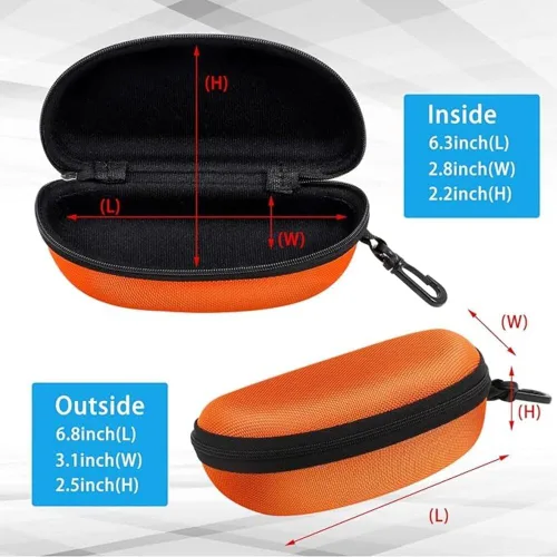 Vista 4 de Paquete de 3 fundas de gafas de sol portátil con cremallera de viaje con paño de limpieza
