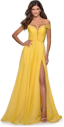 Vista 2 de Vestidos de graduación con apliques de encaje, sin tirantes, de tul con purpurina, largos y acampanados, vestidos de baile para mujer 2023
