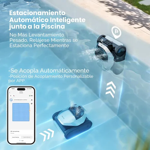 Vista 4 de DREAME Z1 Pro - Limpiador robótico inalámbrico para piscinas con kit de limpieza, control remoto LiFi, succión de 8000 GPH, limpieza horizontal