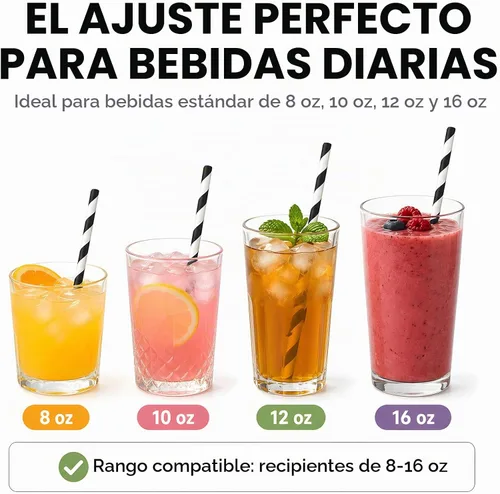 Vista 5 de ALINK 100 Black Striped Paper Straws, 7.75 in Black and White Straws Rayas negras