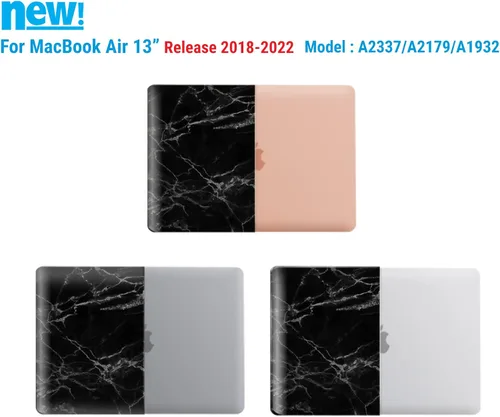 Vista 9 de IBENZER MAD-T13BKMB - Funda compatible con MacBook Air de 13 pulgadas 2022 2021 2020 M1 A2337 A2179 A1932, carcasa rígida de plástico para Mac Air