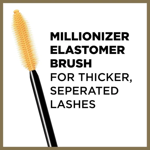 Vista 5 de L'Oreal Paris Voluminous Million Lashes máscara, 0.3 onza, Blackest Black negro más negro lavable