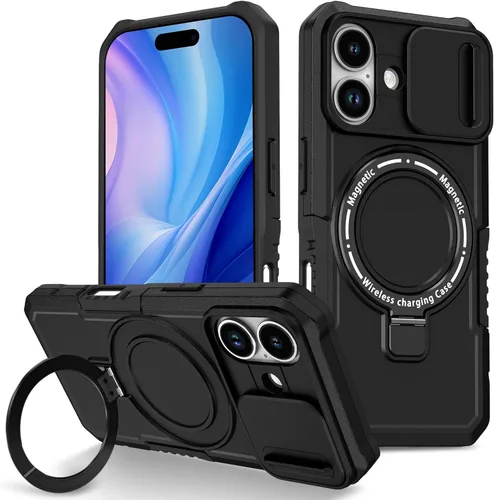 Vista 13 de Funda magnética para iPhone 11, soporte de anillo con ventana corrediza, funda protectora mate a prueba de golpes para iPhone 11 6.1, fundas