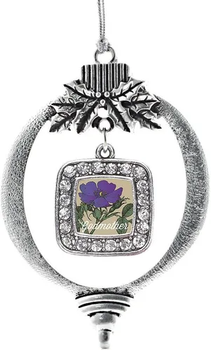 Vista 136 de Inspired Silver - Bon Voyage Cruise Ship Charm Ornamento – Adornos navideños cuadrados de plata con joyas de circonita cúbica