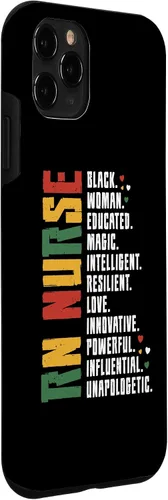 Vista 24 de iPhone 15 RN Enfermera Black History Enfermera Afro African Registered Enfermera Caso