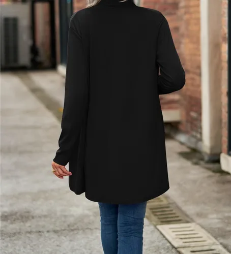 Vista 6 de ONDIAN Cárdigan de punto gofre para mujer, con frente abierto, manga larga, suéteres acogedores, sueltos, informales, ligeros, clásicos, ropa