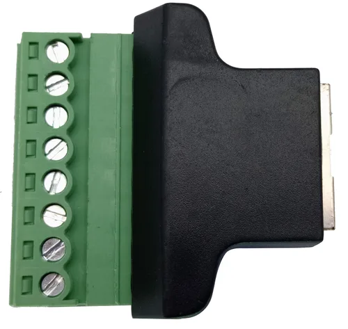 Vista 7 de Terminal de tornillo RJ45 8P 8C hembra a 8 pines hembra, terminales tipo tornillo, enchufe de red Ethernet para AV CCTV UTP DVR Cat5 Cat6 Cat7