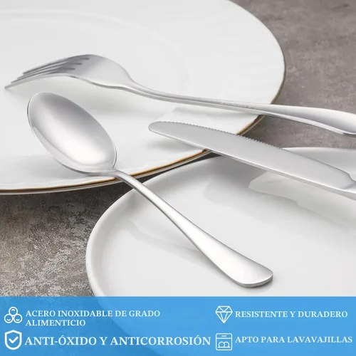 Vista 3 de Juego de 24 cucharaditas, juego de cucharas de té de acero inoxidable de grado alimenticio, cucharas pequeñas duraderas, cuchara de postre de metal