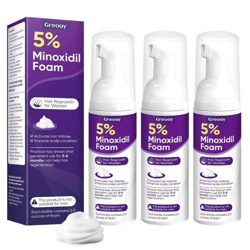 Vista 7 de 5% de espuma de minoxidil para mujer, espuma para el crecimiento del cabello, adecuada para adelgazamiento del cabello, retroceso de la línea