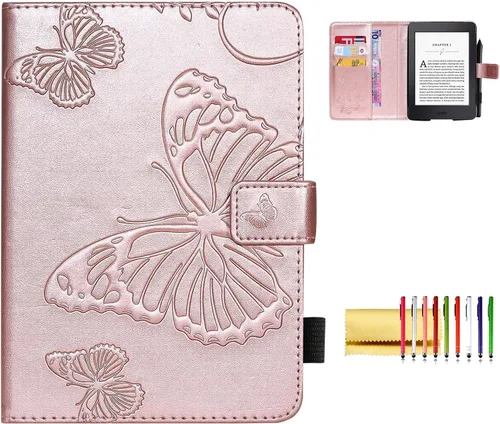 Vista 25 de Funda tipo libro para Kindle Paperwhite de 10ª/7ª/6ª/5ª generación, funda protectora ligera con ranuras para tarjetas, encendido automático