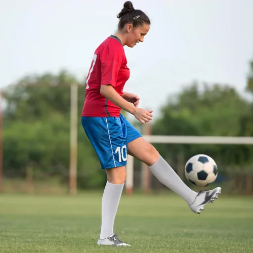 Vista 6 de ZXOLDZX 4 pares de calcetines de fútbol acolchados hasta la rodilla para hombres, jóvenes y niños