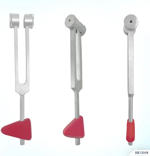 Vista 5 de Aleación de aluminio combinada del diapasón del martillo del reflejo del grado médico, uno 2 en 1, diapasón de 128 Hz con el martillo de Taylor