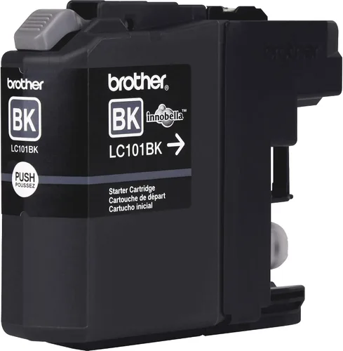 Vista 3 de Brother Cartucho de tinta negro genuino de rendimiento estándar, LC101BK, tinta negra de repuesto, rendimiento de hasta 300 páginas, LC101