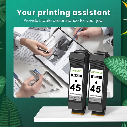 Vista 5 de GREENBOX Cartucho de tinta de alto rendimiento remanufacturado para HP 45 51645 51645A para copiadora a color 180 Deskjet 820Cse 830 850 870 890 930