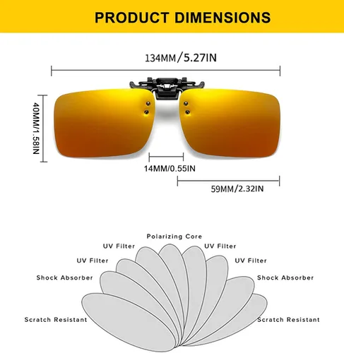 Vista 2 de Gafas de sol polarizadas con clip antirreflejos para gafas de prescripción