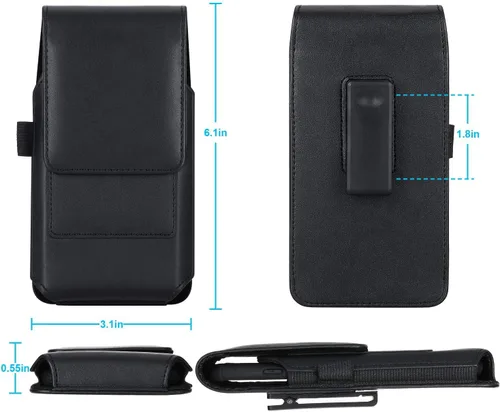 Vista 7 de BECPLT Funda de cuero con clip para cinturón para Galaxy S24-20 con rotación de 360 grados, limitada a S24, S23, S22, S21, S20, S10, S9, S8, S7 Edge