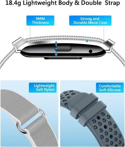 Vista 6 de Pulsera inteligente para hombres y mujeres, rastreador de actividad de salud, monitor de sueño 24 horas, frecuencia cardíaca continua 24/7/7/presión