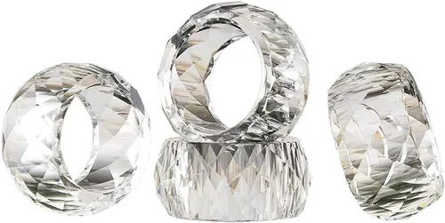 Vista 5 de Juego de 12 servilleteros de cristal, juego de 12 pulgadas, decoración de Navidad para mesa y fiesta de boda