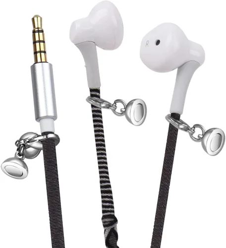 Vista 6 de Auriculares intrauditivos Jack de 0.138 in con micrófono, cable sin enredos, sonido pesado, pulsera de graves estéreo compatibles con auriculares