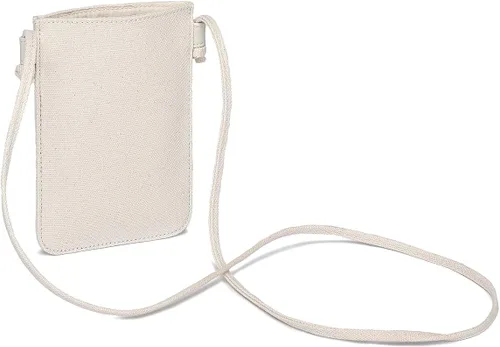 Vista 6 de Bolso cruzado pequeño para mujer, mini bolso cruzado de lona de algodón Beige