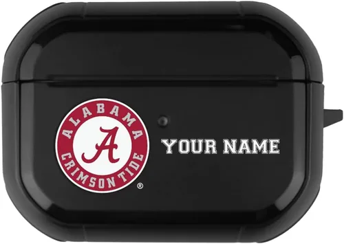 Vista 4 de Colegial - Funda negra duradera para Apple AirPods Pro (1ª/2ª generación) con mosquetón - Alabama Crimson Tide