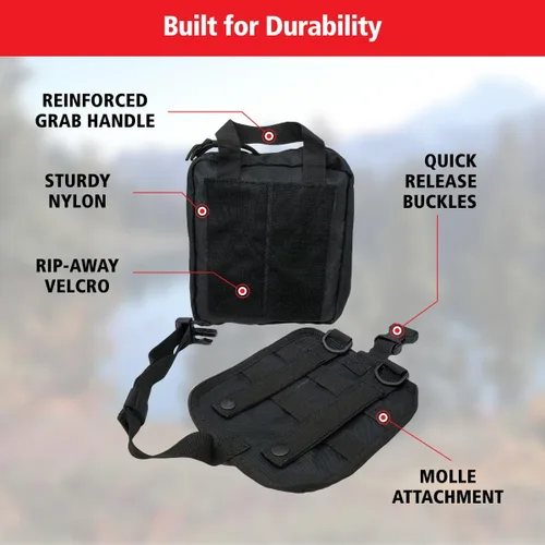 Vista 5 de Elite 91629 - Kit de primeros auxilios para traumatismos de emergencia de 60 piezas, kit de primeros auxilios táctico compatible con Molle