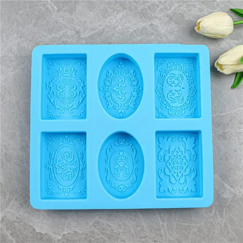 Vista 9 de Moldes de jabón para hacer jabón, paquete de 2 moldes de silicona para jabón, molde de jabón hecho a mano, rectangular, ovalado y formas de flores