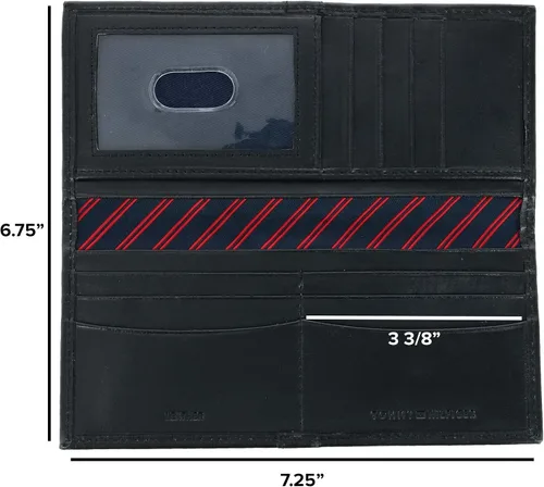 Vista 4 de Tommy Hilfiger Cartera clásica para hombre con ventana de identificación y múltiples ranuras para tarjetas