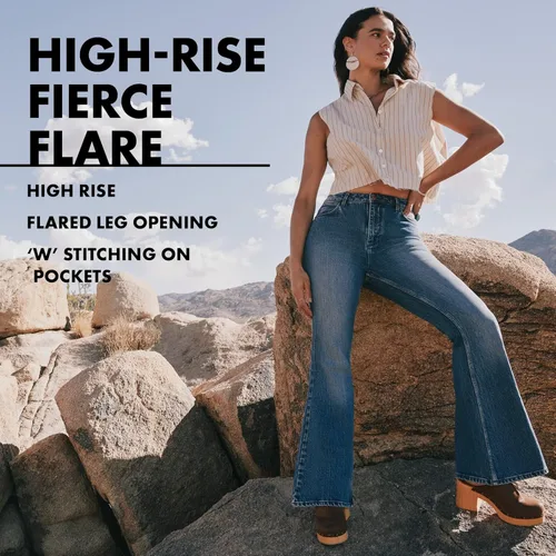 Vista 5 de Wrangler Faros de cintura alta para mujer