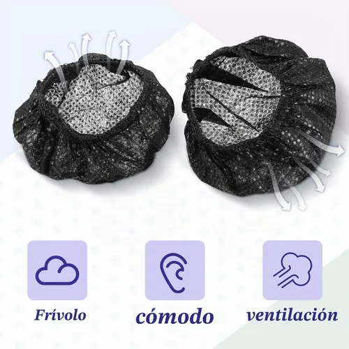 Vista 4 de Cubiertas desechables para auriculares, color negro, S-2.6 in, 300 piezas