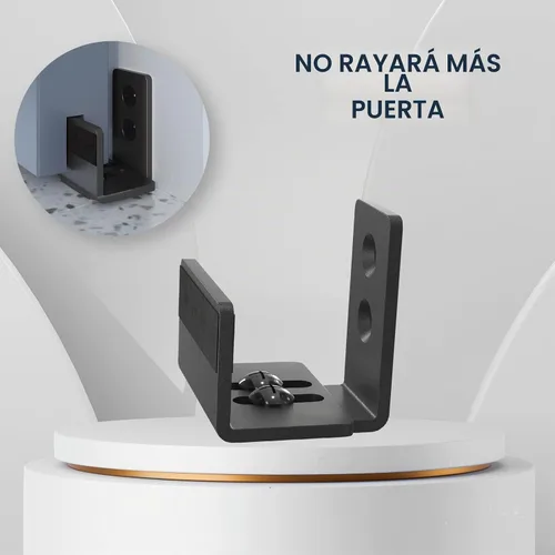 Vista 5 de EaseLife Guía de piso inferior para puerta corrediza de granero, forma de U, distancia de ajuste ajustable flexible, diseño inferior plano al ras