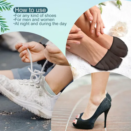 Vista 20 de 10 pares de calcetines para mujer con almohadillas acolchadas, almohadillas para el antepié, cojines medios calcetines, protectores antideslizantes