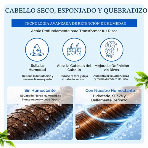 Vista 3 de Controlled Chaos Hidratante capilar para cabello rizado, sin parabenos ni sulfatos, hidrata y define el cabello extra seco, ondulado, grueso