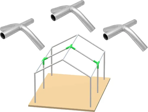Vista 9 de Conectores de toldo de 1-3/8" de pico alto para estacionamiento de autos, juego de conectores para refugio, cubierta de terraza, estructura