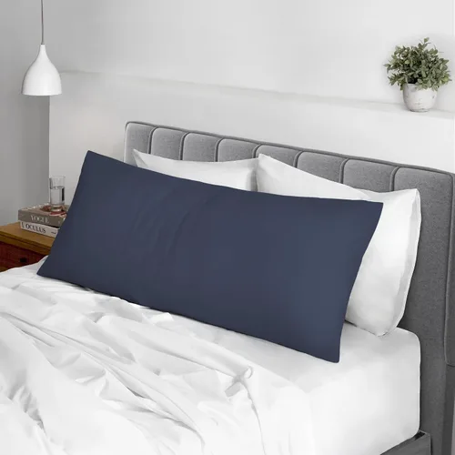 Vista 117 de Juego de 2 fundas de almohada de 100 % algodón puro, tamaño King, color plateado, lujosas fundas de almohada de algodón de fibra larga de 400 hilos