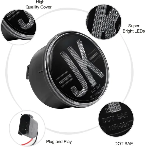 Vista 5 de Luces direccionales para Wrangler JK 2007-2017, 2 luces LED de circulación diurna LED, lámpara de señal de giro ámbar frontal, luz indicadora