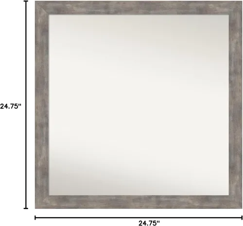 Vista 279 de Amanti Art Silver Bathroom Mirror for Over Sink, 26x35 Custom Made Marred Pewter Rectangle Vanity Mirror, Large Casual Wood Frame, Hangs Horizonally